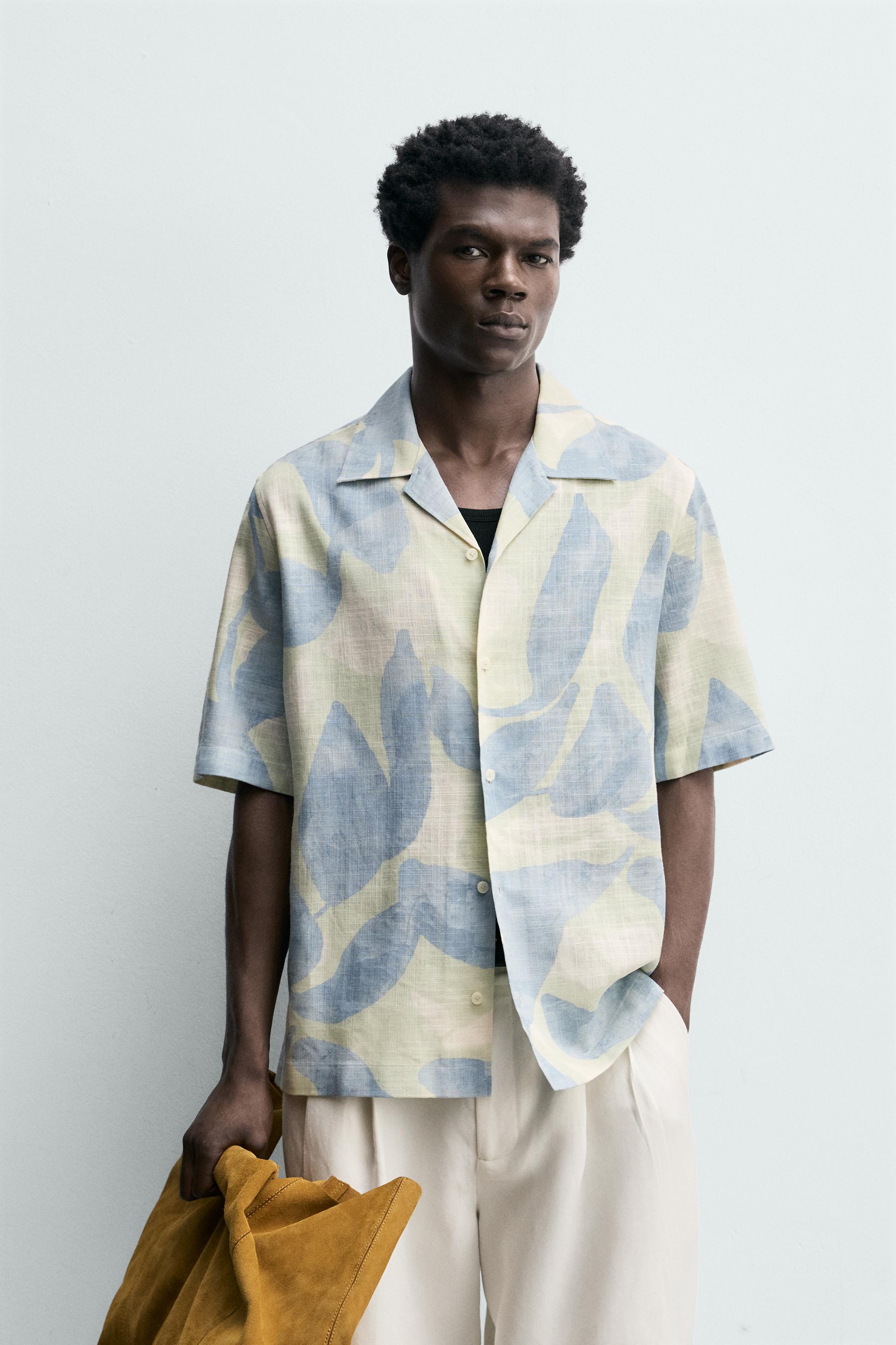 FLOWY ABSTRACT PRINT SHIRT